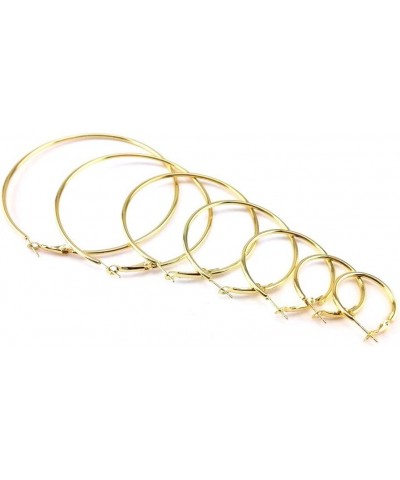 7 Pairs Hoops Womens Earrings Set Gold $6.67 Earrings