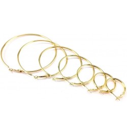 7 Pairs Hoops Womens Earrings Set Gold $6.67 Earrings