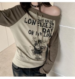 Y2k Tops Off The Shoulder Long Sleeve Top Emo Clothes Grunge Clothes Trashy Y2k Emo Tops Y2k Grunge Green $7.64 Necklaces