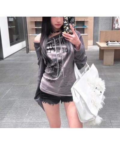 Y2k Tops Off The Shoulder Long Sleeve Top Emo Clothes Grunge Clothes Trashy Y2k Emo Tops Y2k Grunge Green $7.64 Necklaces