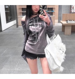 Y2k Tops Off The Shoulder Long Sleeve Top Emo Clothes Grunge Clothes Trashy Y2k Emo Tops Y2k Grunge Green $7.64 Necklaces