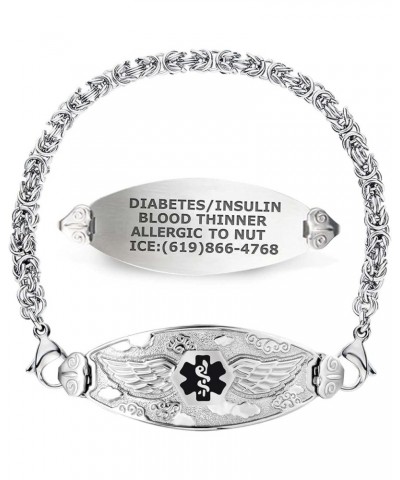 Custom Engraved Medical Alert Bracelets for Women, Stainless Steel Medical Bracelet, Medical ID Bracelet w/Free Engraving – A...