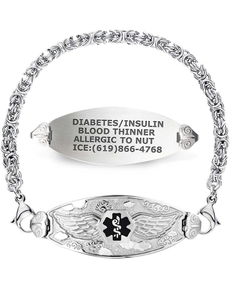 Custom Engraved Medical Alert Bracelets for Women, Stainless Steel Medical Bracelet, Medical ID Bracelet w/Free Engraving – A...