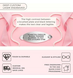 Custom Engraved Medical Alert Bracelets for Women, Stainless Steel Medical Bracelet, Medical ID Bracelet w/Free Engraving – A...