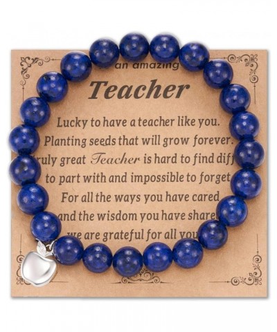 Teacher Appreciation Gifts,Natural Stone Teacher Bracelet Gifts for women,8MM 6MM Beads Thank You Gifts for Teacher Meaningfu...