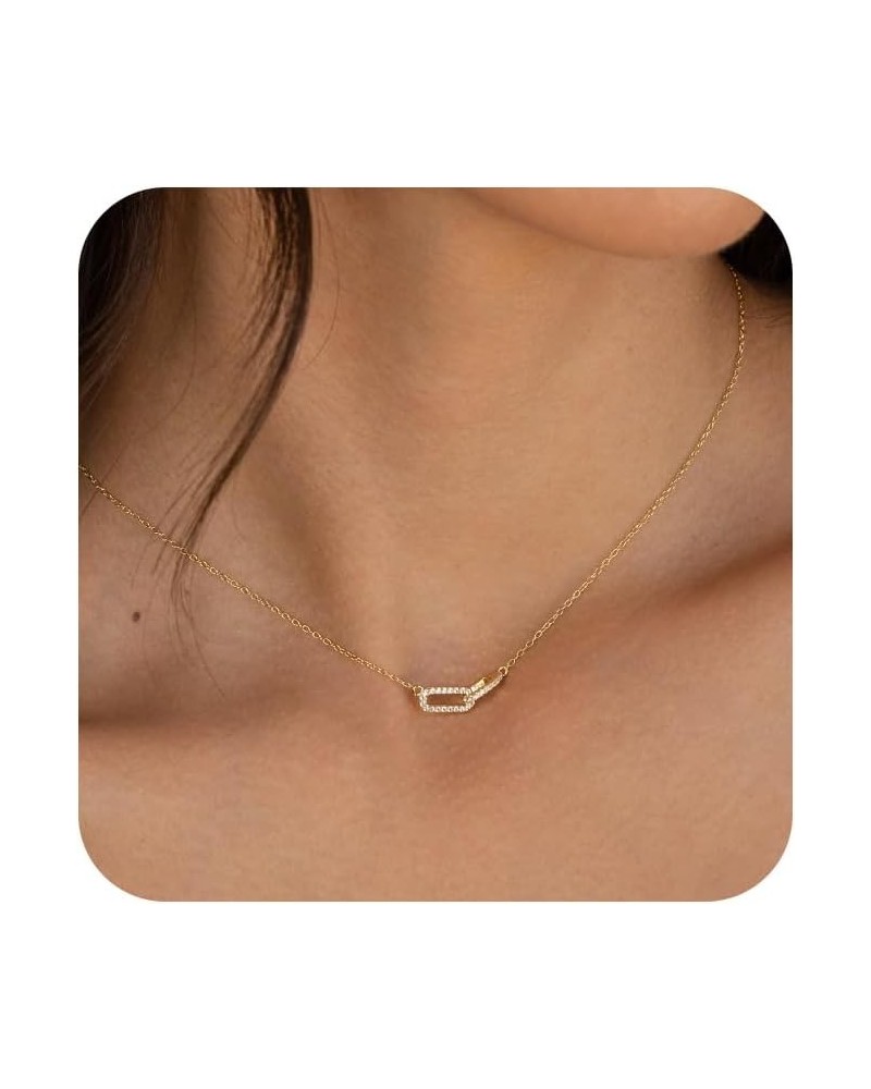 Dainty Gold Necklace for Women, Gold Cross necklace 14K Gold Plated Paperclip Pendant Necklace Cute Gold CZ Heart Pendant Nec...