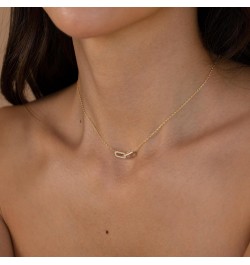 Dainty Gold Necklace for Women, Gold Cross necklace 14K Gold Plated Paperclip Pendant Necklace Cute Gold CZ Heart Pendant Nec...