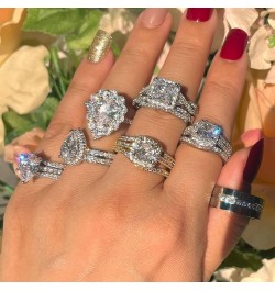 1.8Ct Couple Bridal Ring Sets Wedding Rings for Women & Mens Titanium Engagement Bands Stainless Steel Cz Him His Hers Women'...