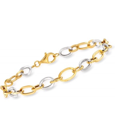 14kt 2-Tone Gold Oval-Link Bracelet 8.0 Inches $125.40 Bracelets