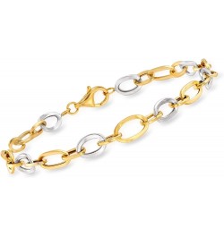 14kt 2-Tone Gold Oval-Link Bracelet 8.0 Inches $125.40 Bracelets