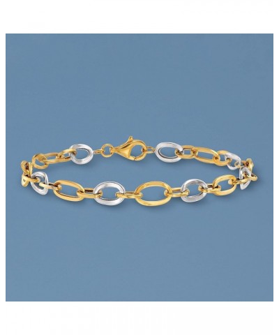 14kt 2-Tone Gold Oval-Link Bracelet 8.0 Inches $125.40 Bracelets