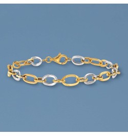 14kt 2-Tone Gold Oval-Link Bracelet 8.0 Inches $125.40 Bracelets