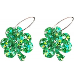 Shining St. Patrick's Day Green Leaf Irish Shamrock Resin Acrylic Earrings for Women Girls Jewelry B $5.09 Earrings