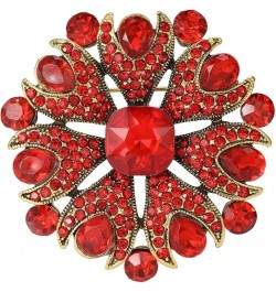 Stunning Gorgeous Flower Rhinestone Teardrop Statement Brooch Pin for Women Party Prom Dress Accessory Ruby Color $9.43 Brooc...