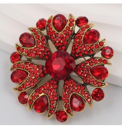 Stunning Gorgeous Flower Rhinestone Teardrop Statement Brooch Pin for Women Party Prom Dress Accessory Ruby Color $9.43 Brooc...