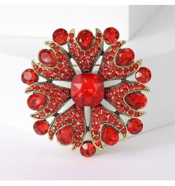 Stunning Gorgeous Flower Rhinestone Teardrop Statement Brooch Pin for Women Party Prom Dress Accessory Ruby Color $9.43 Brooc...