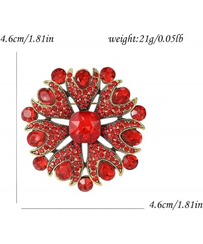 Stunning Gorgeous Flower Rhinestone Teardrop Statement Brooch Pin for Women Party Prom Dress Accessory Ruby Color $9.43 Brooc...