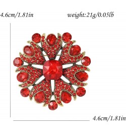 Stunning Gorgeous Flower Rhinestone Teardrop Statement Brooch Pin for Women Party Prom Dress Accessory Ruby Color $9.43 Brooc...