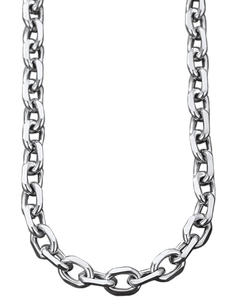 316L Stainless Steel Chain for Men/Women, Cable Link Necklace, 3/5/7/9/12MM Width, 18-30" (Send Gift Box) 26 inch D: 9mm-silv...