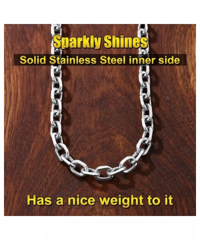 316L Stainless Steel Chain for Men/Women, Cable Link Necklace, 3/5/7/9/12MM Width, 18-30" (Send Gift Box) 26 inch D: 9mm-silv...