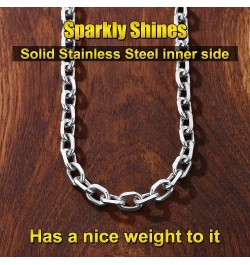 316L Stainless Steel Chain for Men/Women, Cable Link Necklace, 3/5/7/9/12MM Width, 18-30" (Send Gift Box) 26 inch D: 9mm-silv...