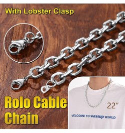 316L Stainless Steel Chain for Men/Women, Cable Link Necklace, 3/5/7/9/12MM Width, 18-30" (Send Gift Box) 26 inch D: 9mm-silv...