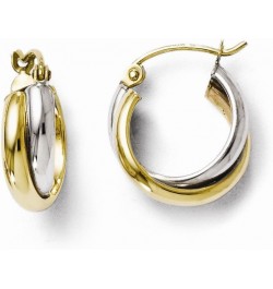 10kt Two Tone Gold Polished Hinged Hoop Earrings $87.15 Earrings