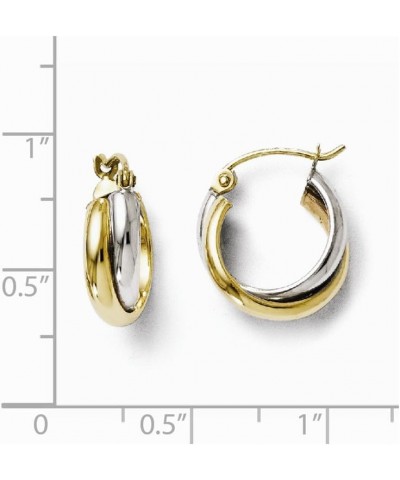 10kt Two Tone Gold Polished Hinged Hoop Earrings $87.15 Earrings