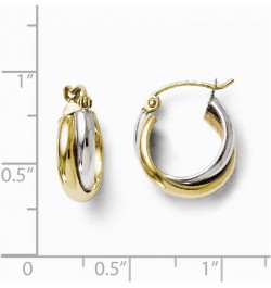 10kt Two Tone Gold Polished Hinged Hoop Earrings $87.15 Earrings