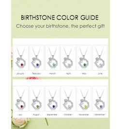 925 Sterling Silver Promise Forever Love Rose Flower Heart Birthstones Necklaces for Women with Cubic Zirconia Anniversary Bi...