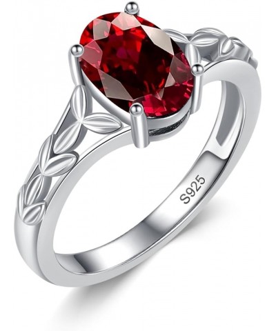 925 Sterling Silver Celtic Knot Ring 8x6 mm Oval Cut Gemstone Birthstone Engagement Ring for Women 8 01.Garnet $40.85 Rings