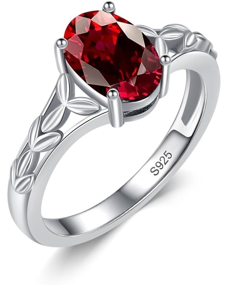 925 Sterling Silver Celtic Knot Ring 8x6 mm Oval Cut Gemstone Birthstone Engagement Ring for Women 8 01.Garnet $40.85 Rings