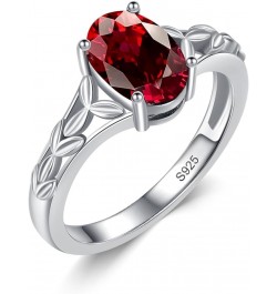 925 Sterling Silver Celtic Knot Ring 8x6 mm Oval Cut Gemstone Birthstone Engagement Ring for Women 8 01.Garnet $40.85 Rings