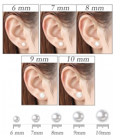 4 Pairs Round Simulated Shell Pearl Stud Earrings for Women Girls Faux Pearl Earrings Pack (er006323) Red $9.26 Earrings