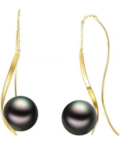 10K/14k/18K Solid Gold Pearl Earrings for Women Freshwater Pearl Dangle Fine Jewelry Earring Wire White Pearl $101.20 Earrings