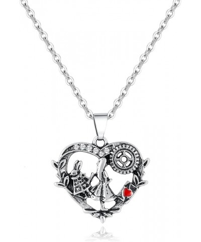 Moon Cat Necklace Fish/Mountain/Hummingbird Pendant Animal Jewelry Gift for Women Girls Alice Rabbit Heart $10.02 Necklaces