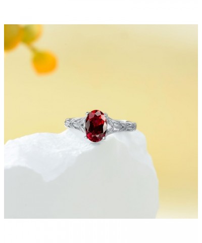 925 Sterling Silver Celtic Knot Ring 8x6 mm Oval Cut Gemstone Birthstone Engagement Ring for Women 8 01.Garnet $40.85 Rings