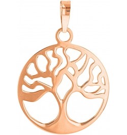 Solid 14k Rose Gold Simple Round Tree of Life Charm Pendant $34.85 Pendants