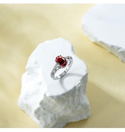 925 Sterling Silver Celtic Knot Ring 8x6 mm Oval Cut Gemstone Birthstone Engagement Ring for Women 8 01.Garnet $40.85 Rings