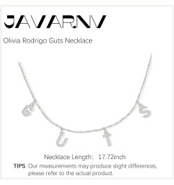 Olivia Guts Necklace for Women Trendy Olivia Jewelry Accessories Rhinestone Olivia Concert Outfit Olivia Merch Rodrigo Shirt ...