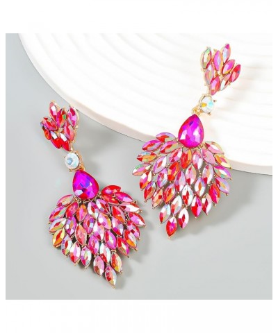 Fashion Statement Chandelier Earrings for Women Rhinestone Crystal Large Dangle Earrings for Wedding Prom Party Red $10.39 Ea...