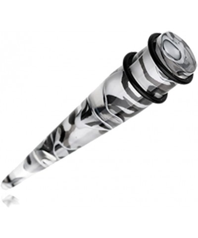 Marble Lava UV Acrylic Ear Stretching Taper 10 GA (2.4mm), Clear/Black $10.25 Body Jewelry