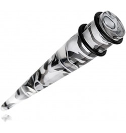 Marble Lava UV Acrylic Ear Stretching Taper 10 GA (2.4mm), Clear/Black $10.25 Body Jewelry