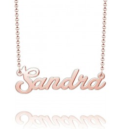 Sterling Silver Pendant Customized Plate Personalized Name Necklace Gift for Women Couple Sandra Rose Gold $10.49 Necklaces