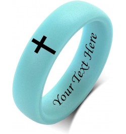 SHNIAN Customize Inspirational Silicone Ring, Lightweight Comfort Fit Dome Flexible Band Soft Rubber Rings Women Religion Gif...