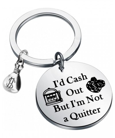 Casino Gift Slot Machine Keychain Casino Lover Gift Gambler Gift I'd Cash Out But I'm Not A Quitter Gambling Keyring Cash Qui...