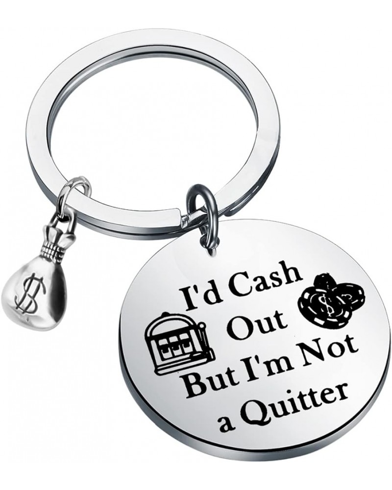 Casino Gift Slot Machine Keychain Casino Lover Gift Gambler Gift I'd Cash Out But I'm Not A Quitter Gambling Keyring Cash Qui...