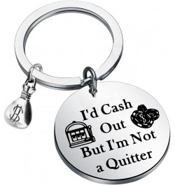 Casino Gift Slot Machine Keychain Casino Lover Gift Gambler Gift I'd Cash Out But I'm Not A Quitter Gambling Keyring Cash Qui...