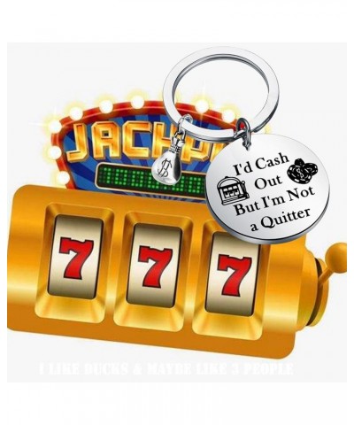 Casino Gift Slot Machine Keychain Casino Lover Gift Gambler Gift I'd Cash Out But I'm Not A Quitter Gambling Keyring Cash Qui...