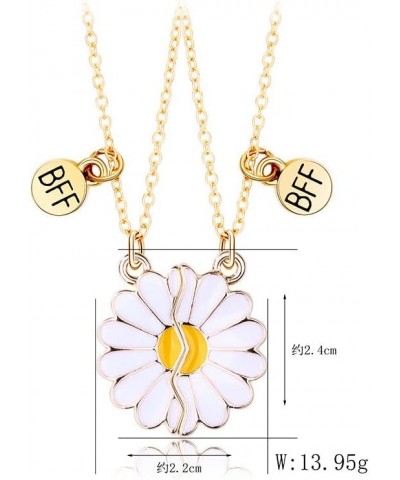 BFF Necklace for 2, Heart Butterfly Daisy Pendant Matching Necklace Best Friend Necklace Friendship Necklace for Women Girls ...